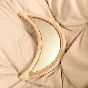 Espejo de Pared de Ratán Natural Hecho a Mano con Fases Lunares para Decoración del Hogar - Product Image 6