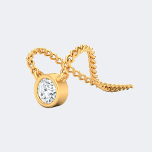 Collier solitaire serti de pierres rondes brillantes de 0,25 carat. - Product Image 5