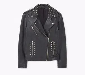 Chaqueta de moda de piel de oveja para mujer, nuevo estilo de talla grande, ropa impermeable acolchada de invierno para mujer, remache, venta al por mayor barata - Product Image 1