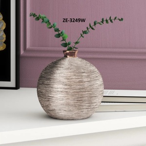Vase en métal plaqué or moderne, forme elliptique, décoration minimaliste pour la maison, support pour plantes vertes d'intérieur, ZE-3118A - Product Image 1