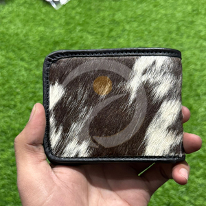 Handcrafted Cowhide Hair On Leather <b>Wallet</b> Slim Bifold <b>Wallet</b> Card Holder Leather <b>Wallet</b> <b>Compact</b> Everyday Functionality - Product Image 1