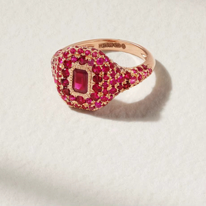 Anillo de Rubí en Oro Rosa de 18K Hecho a Mano, Certificado por IGI, Anillo de Cóctel de Lujo - Product Image 1