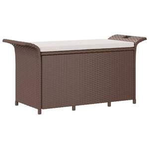 Brown Polyethylene Rattan <b>Garden</b> <b>Bench</b> 45.7 X 18.1 X 22.4 Inches Durable Outdoor Patio Furniture - Product Image 2