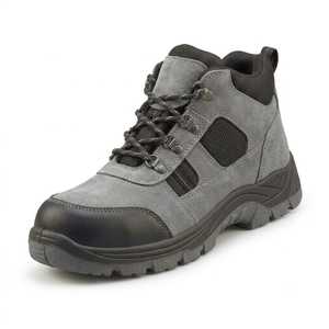 Chaussures de sécurité à embout d'acier en daim respirant, bottes de travail antistatiques antidérapantes à semelle PU, coupe mi-haute pour hommes, toutes saisons, pour la construction - Product Image 6