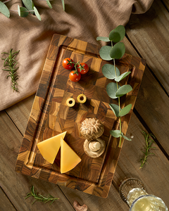 Juego de Tablas de Cortar de Madera de Acacia/Teca con Certificación FSC Ha Le, Tablas de Cocina de Doble Cara No Tóxicas, 1.5 cm de Grosor, Aptas para Lavavajillas - Product Image 4