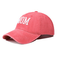 Casquette de baseball en denim délavé vintage avec broderie 3D 'DAD MOM', en coton, réglable, unisexe, décontractée, streetwear, sportive, formelle