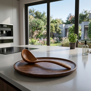 Espátula Ranurada de Madera de Teca Sólida de Grado Alimenticio, Utensilio de Cocina Hecho a Mano, Herramienta de Chef Premium Balinesa Antiadherente - Product Image 3