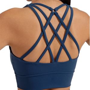 Soutien-gorge de sport pour femme en nylon recyclé et élasthanne, à bretelles fines croisées dans le dos, pour la gym et le fitness 2026 - Product Image 2