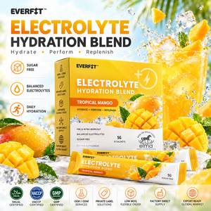 Poudre d'électrolytes alimentaires Elma 1KG Sans sucre ajouté 50 portions Formule d'hydratation et de réapprovisionnement en minéraux Sans OGM Lactosérum pour adultes - Product Image 1