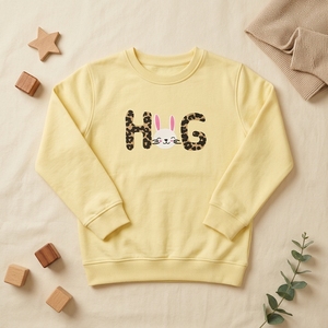 เสื้อสเวตเตอร์คอกลมพิมพ์ลายกระต่าย HUG สำหรับเด็กผู้หญิง แขนยาว - Product Image 4