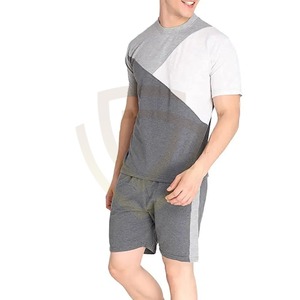 Conjunto de verano personalizado de 2 piezas, conjunto de pantalones cortos deportivos, camiseta de algodón de manga corta estampada, conjunto de pantalones cortos de verano para hombre - Product Image 4