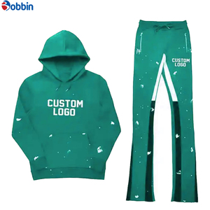 Nuevo Conjunto Deportivo para Hombre, Personalizable, Transpirable, Tallas Grandes, con Estampado Puff Spalter, Pantalones Acampanados, Cómodo y Transpirable - Product Image 5