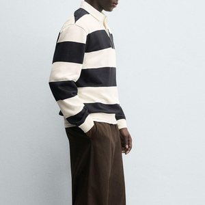 Polo à manches longues sur mesure en mélange coton/polyester, coupe ajustée pour homme - Product Image 2