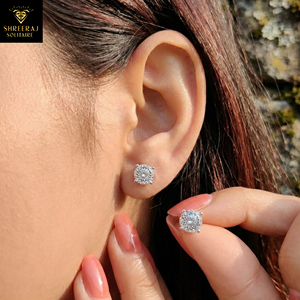 IGI Certified Lab Grown Diamond <b>Stud</b> Earrings 1Ct 2Ct 4Ct Portuguese Cut VVS DEF 14K 18K Solid Gold Women’s Wedding Jewelry - Product Image 3
