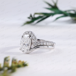 Anillo de Compromiso Clásico con Halo Oculto, Oro Blanco, Solitario, Corte Escalonado, Joyería Fina Nupcial, Chapado en Oro de 18K, con Diamantes Cultivados en Laboratorio - Product Image 4