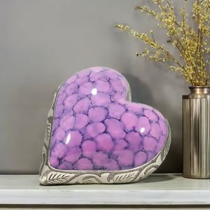 Urnas de Cremación de Latón con Forma de Corazón Blue Clouds para Cenizas Humanas, Urna de Latón Resistente a los Arañazos de Alta Calidad, Urnas de Corazón para Cenizas de Adultos - Product Image 2