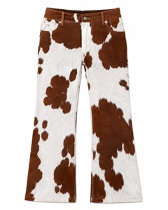 Pantalon en cuir de vachette premium pour femme, taille haute, élégant, mode décontractée, streetwear, pantalon de luxe de créateur, personnalisable OEM en gros - Product Image 3