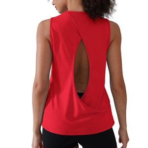 Camisetas deportivas de tirantes cruzados para mujer, ajuste regular, para levantamiento de pesas, gimnasio, venta al por mayor, camisetas de entrenamiento - Product Image 2