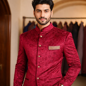 ชุดสูทแต่งงานผู้ชายระดับพรีเมียม 3 ชิ้น ระบายอากาศได้ดี ป้องกันรอยยับ คอลเลคชั่นเบลเซอร์กำมะหยี่สุดหรู ทรงเข้ารูปสง่างาม สำหรับงานพิธีการ - Product Image 3