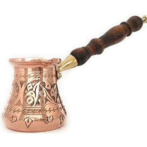 High Quality Handmade Engraved Copper Cezve Turkish <b>Coffee</b> Pot Set With Wooden Handle Traditional Hammered Stovetop Arabic Greek - Product Image 6