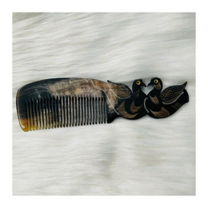 Buffalo Horn Comb Smooth Polished Natural Wide Tooth <b>Hair</b> Comb Handmade <b>Head</b> Massage Low MOQ Vietnam Supplier 99 GD - Product Image 4