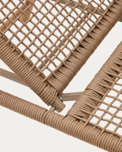 Chaise longue d'extérieur en teck et aluminium avec corde tressée à la main – Chaise longue de piscine pour hôtel, mobilier de jardin - Product Image 4