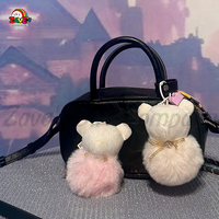 Zaves 32cm Rose En Peluche Doux Poupée Ours Sans Yeux Porte-clés Mignon Mini Sac Charmes Cadeau Romantique pour Enfants Filles Couples Saint Valentin