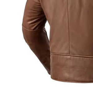 Veste en cuir pour homme avec col en fourrure, manteau d'hiver tendance, logo personnalisé, vente en gros, fabricant de marques privées - Product Image 5