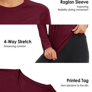 Blank Knitted Spandex/Nylon Slim Fit Women's Yoga Workout <b>Top</b> Breathable Gym Activewear <b>Winter</b> Factory Direct Price - Product Image 6