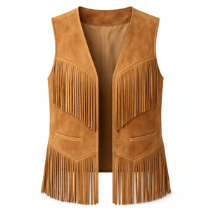 Fabricante Mayorista de Chalecos Hippies Personalizados con Flecos de Gamuza para Mujer - Proveedor de Chalecos al por Mayor OEM - Product Image 1