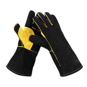 Gants de soudage en cuir OEM, gants de travail pour la construction, résistants à la chaleur, en cuir de vachette, pour adultes - Product Image 1