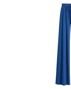 Pantalon large bleu roi pour femme, taille haute, avec cordon de serrage, coupe décontractée, pantalon droit, doux et confortable, tenue décontractée, mode - Product Image 3