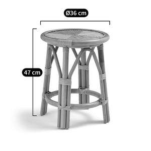 Tabouret en rotin naturel fait main, table d'appoint ronde, chaise pour enfants, mobilier de chambre d'enfant, décoration intérieure, salle de jeux pour enfants - Product Image 3
