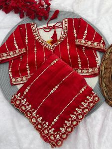 Sari de Seda Indio de Bollywood, Último Modelo, con Bordado a Mano y Lentejuelas, Elegante Sari de Diseñador para Fiestas, para Mujer - Product Image 2