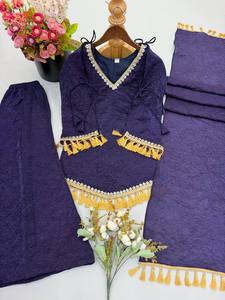 Robe Salwar traditionnelle indienne et pakistanaise violette avec dupatta, coupe ample, longueur au sol, pour femme - Product Image 6