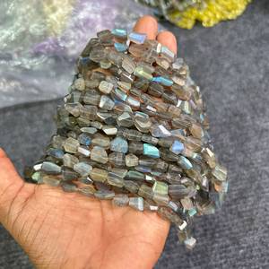 Faceted <b>Stone</b> <b>Beads</b> For Jewelry Making 8 Inch Strand Natural Gray Blue Labradorite Loose <b>Beads</b> - Product Image 1