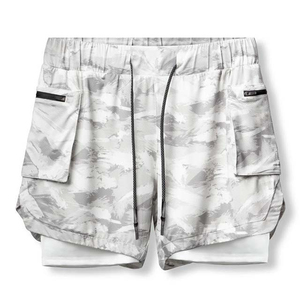 Shorts Unisex de Secado Rápido con Estampado, Cordón Ajustable y Bolsillos, Cintura Media, Estilo Playa, Tejido de Poliéster y Spandex - Product Image 1