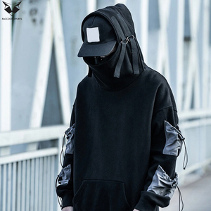 เสื้อฮู้ดสไตล์ Urban สำหรับใส่กลางแจ้ง พร้อมกระเป๋าแขนเสื้อแบบ Utility กันน้ำ คุณภาพสูง สวมใส่สบายทรงหลวม สไตล์ Techwear - Product Image 5