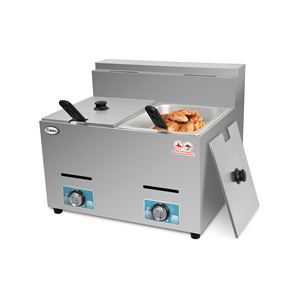 Friteuse électrique commerciale Gmax ZL-72 à double cuve, équipement de cuisine professionnelle à gaz - Product Image 2