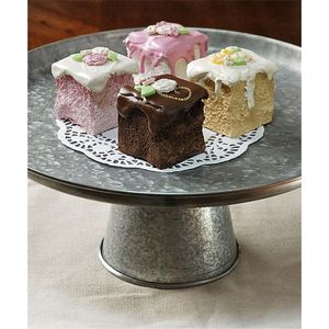 Wholesale Rustic Galvanized Metal Cake Stand Pedestal Industrial Dessert Display Plate for Wedding Party Hotel Restaurant Stand - Product Image 1