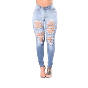 Roupas sexy da moda calças legging <span class=keywords><strong>jeans</strong></span> calças meia cintura justas <span class=keywords><strong>jeans</strong></span> justas rasgadas macias para mulheres da BD - Product Image 3