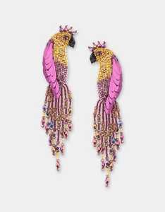 Pendientes coloridos con forma de loro y pedrería de cristal para mujer, joyería para fiesta, diseño de animales bonitos, cuentas de cristal - Product Image 3