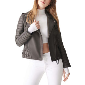 Vestes en cuir matelassées pour femmes en peau de mouton véritable entièrement personnalisées, de haute qualité, coupe-vent, respirantes, confortables, service OEM - Product Image 6