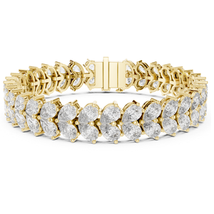 Double Row Pear Cut Lab Grown Diamond Tennis <b>Bracelet</b> DEF VVS 14K Yellow Gold Wedding <b>Bracelet</b> Custom OEM Jewelry Manufacturer - Product Image 5