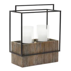Portavelas minimalista de un solo tallo para una decoración de mesa elegante y una decoración moderna del hogar. Linterna para velas de exportación con cristal disponible. - Product Image 1