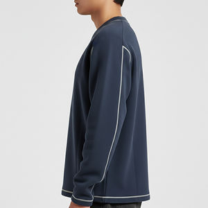 Sweat à capuche col rond sur mesure grande taille pour homme, hiver, uni, entièrement passepoilé, 100% coton molletonné, prix abordable, OEM - Product Image 5