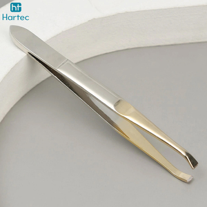 Pince à épiler sourcils 2-en-1 couleur argent et or, meilleure pince à épiler sourcils en acier inoxydable à pointe inclinée, outils d'épilation du visage - Product Image 3
