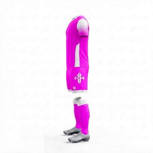 Ensemble de maillot de football à manches courtes pour hommes, imprimé sublimé rose et blanc, en polyester haute qualité à 100 %, par RIVIAN ATLANTIC - Product Image 5