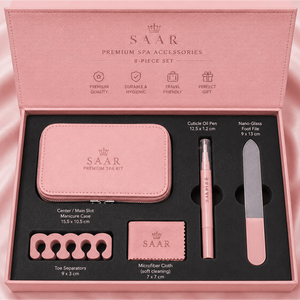 SAAR Premium 8-Piece Durable Manicure <b>Pedicure</b> Kit Stainless Steel <b>Tools</b> Portable Nail Care Set Customized Pink Gift Box - Product Image 4