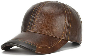Casquette de baseball en cuir marron unisexe, ajustable, style décontracté, à porter en toutes saisons - Product Image 4